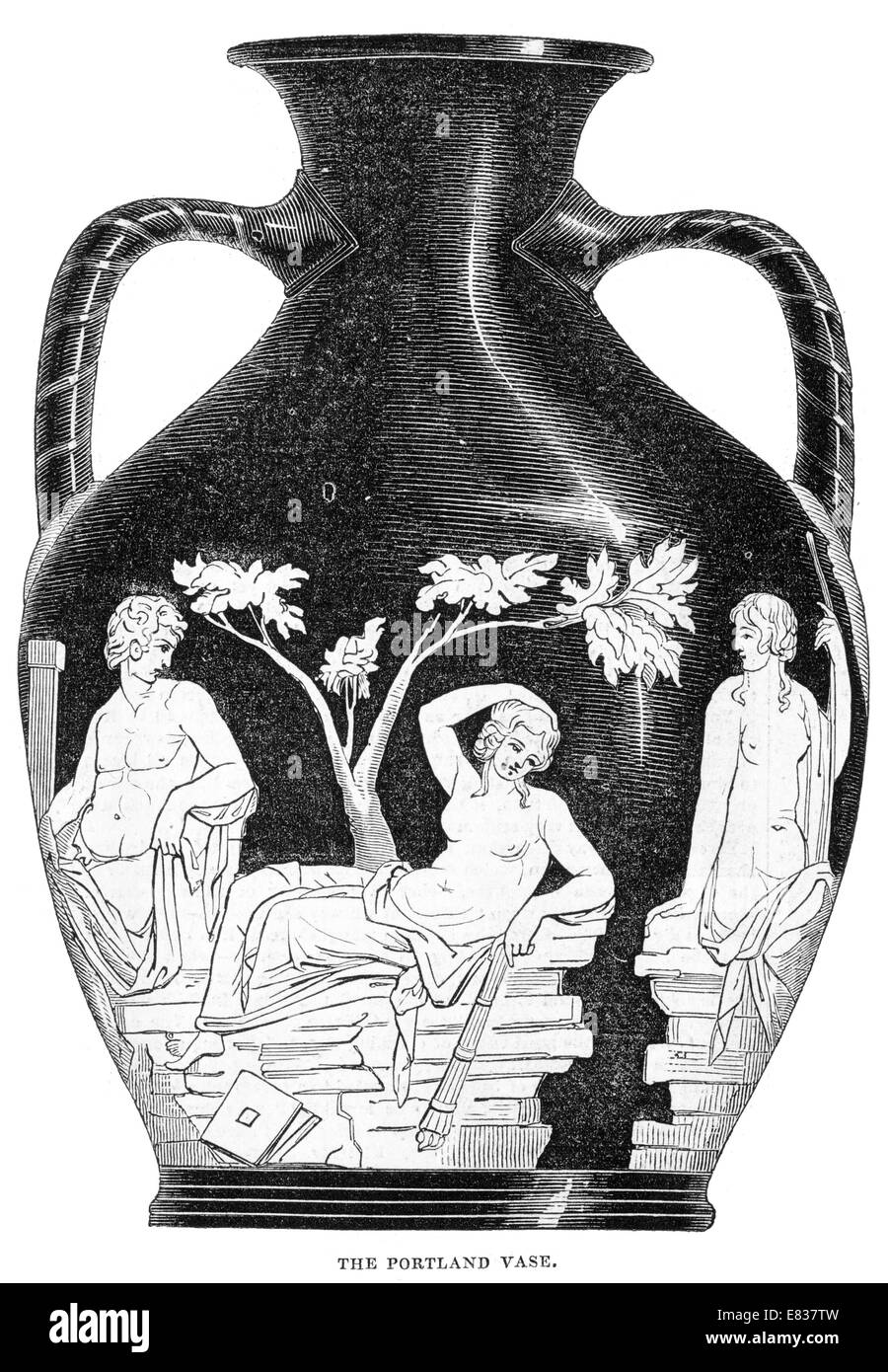 The Portland or Barberini Vase 1844 Stock Photo