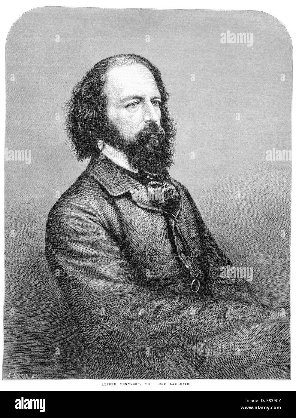 Alfred Tennyson 1st Baron 1809 - 1892, Poet Laureate 1864 Stock Photo