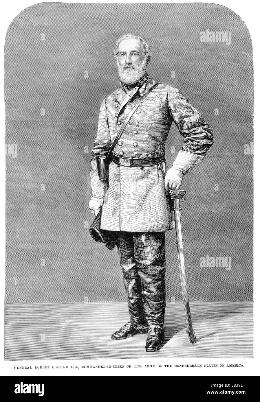 General Robert Edmund Lee Commander in chief Confederate States of America Army 1864 Stock Photo