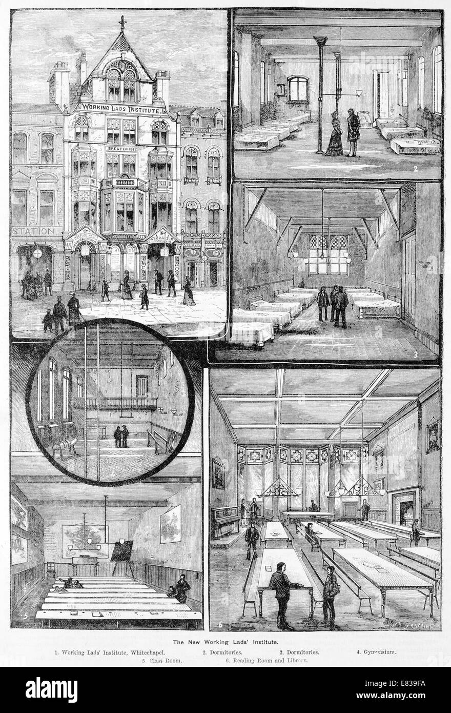 Working Lads Institute Whitechapel London circa 1885 Stock Photo