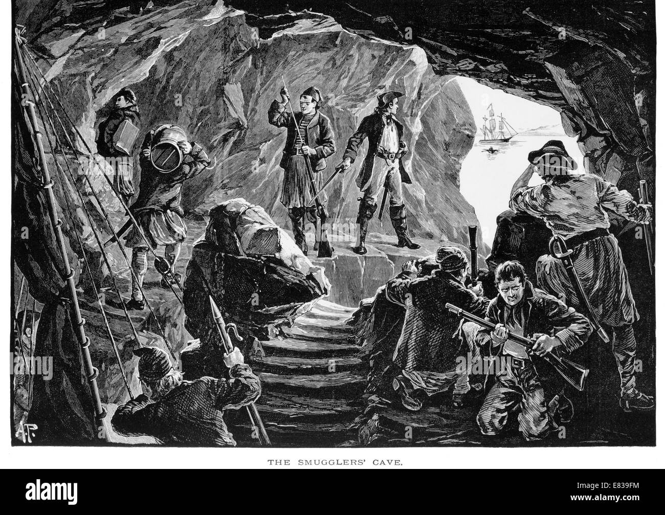 The smugglers cave circa 1885 Stock Photo