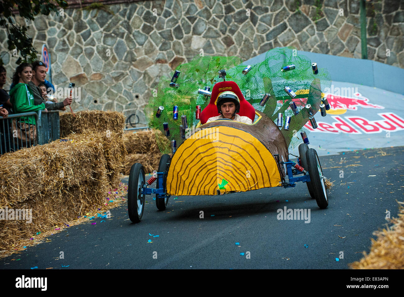 Italy Piedmont Turin. 28th Sep, 2014. Red Bull soapbox 2014  is a race between drivers and constructors of vehicles without motor -First Sin The First Machine” Credit:  Realy Easy Star/Alamy Live News Stock Photo