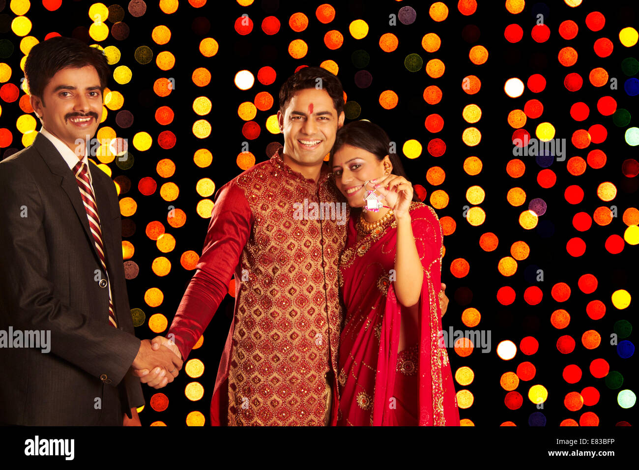 indian Diwali Festival Grihapravesh Key Stock Photo