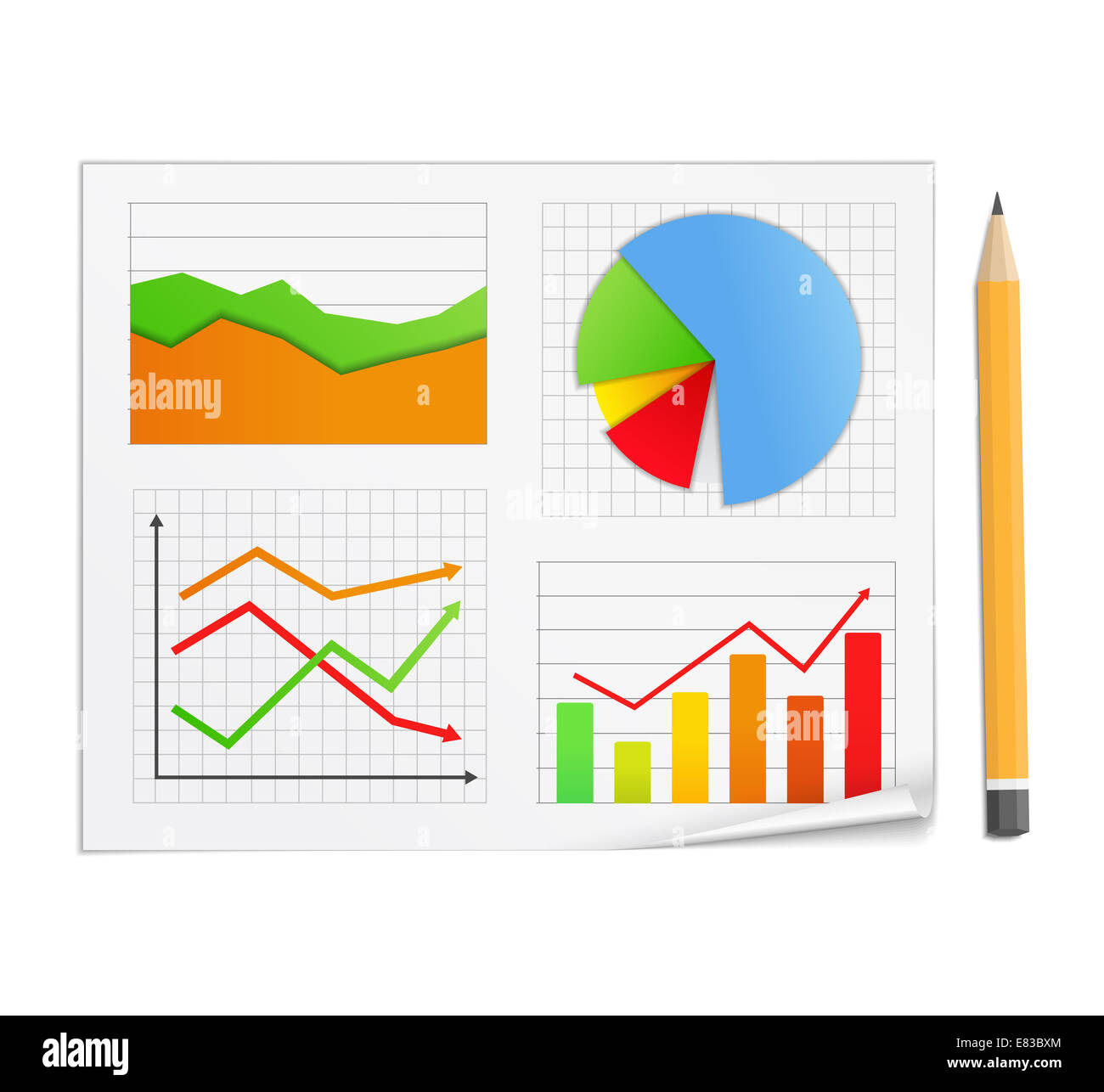 Paper color chart background different Cut Out Stock Images & Pictures