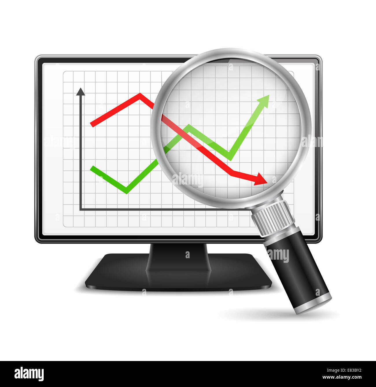 Business chart on the screen of computer monitor Stock Photo - Alamy