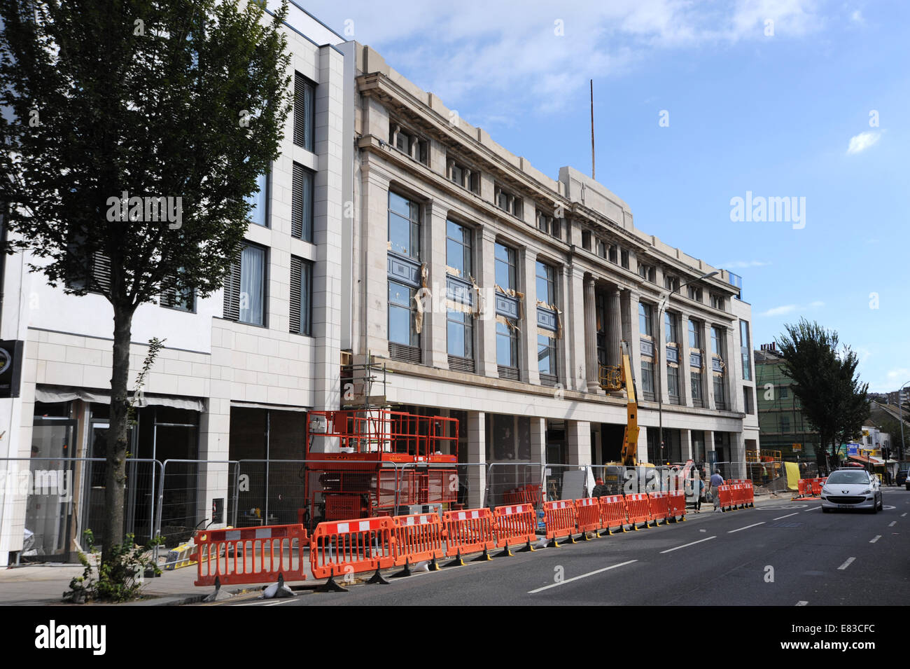 The old Co-Op building in London Road Brighton is being rebuilt and turned into student accommodation Stock Photo