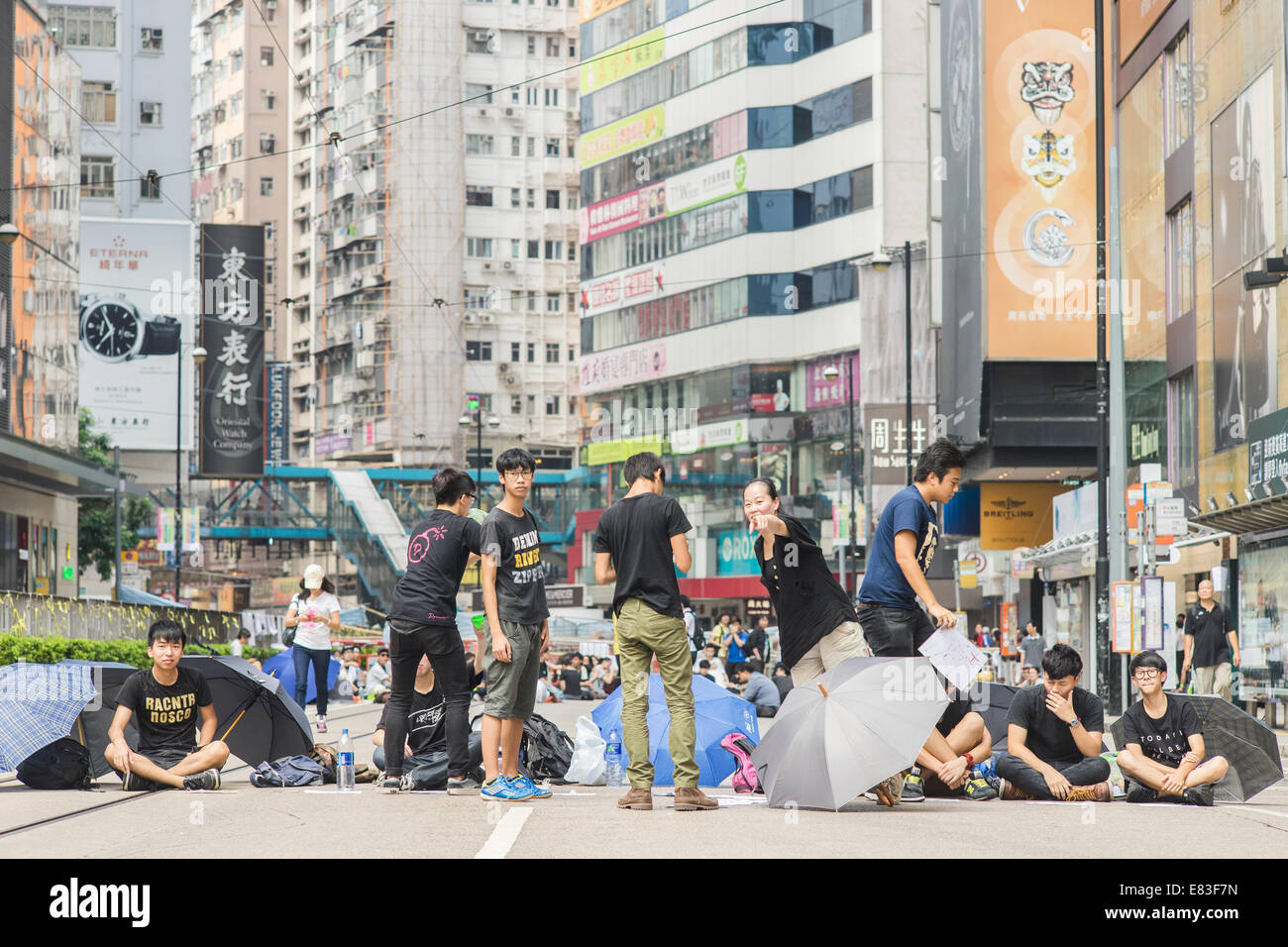 Hong Kong, 29 September 2014 - people are occupying in Causeway Bay and Mongkok, for a democratic election. Credit:  kmt rf/Alamy Live News Stock Photo