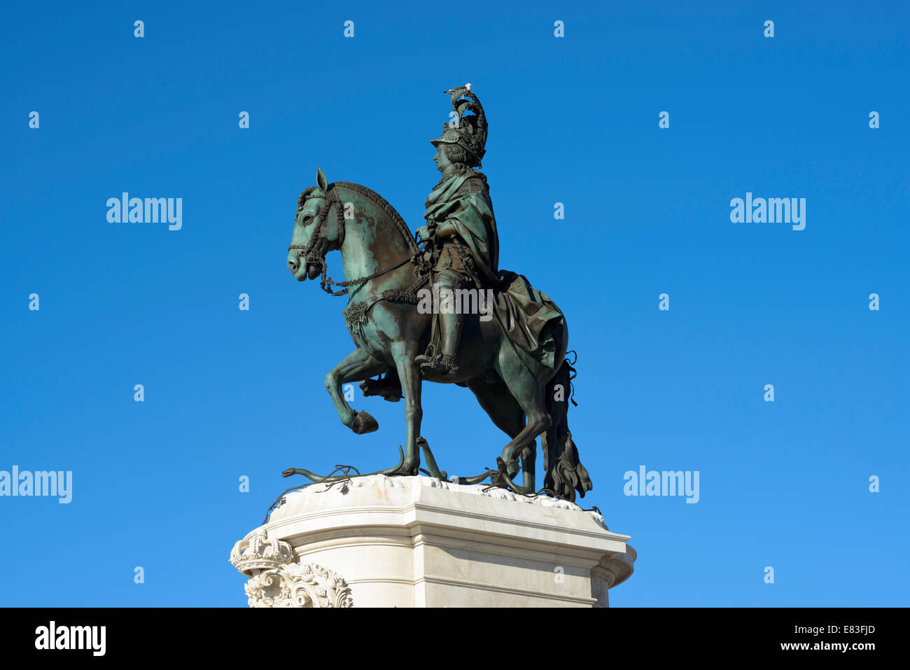 Dom Jose I Statue, Comercio Square, Lisbon, Portugal Stock Photo