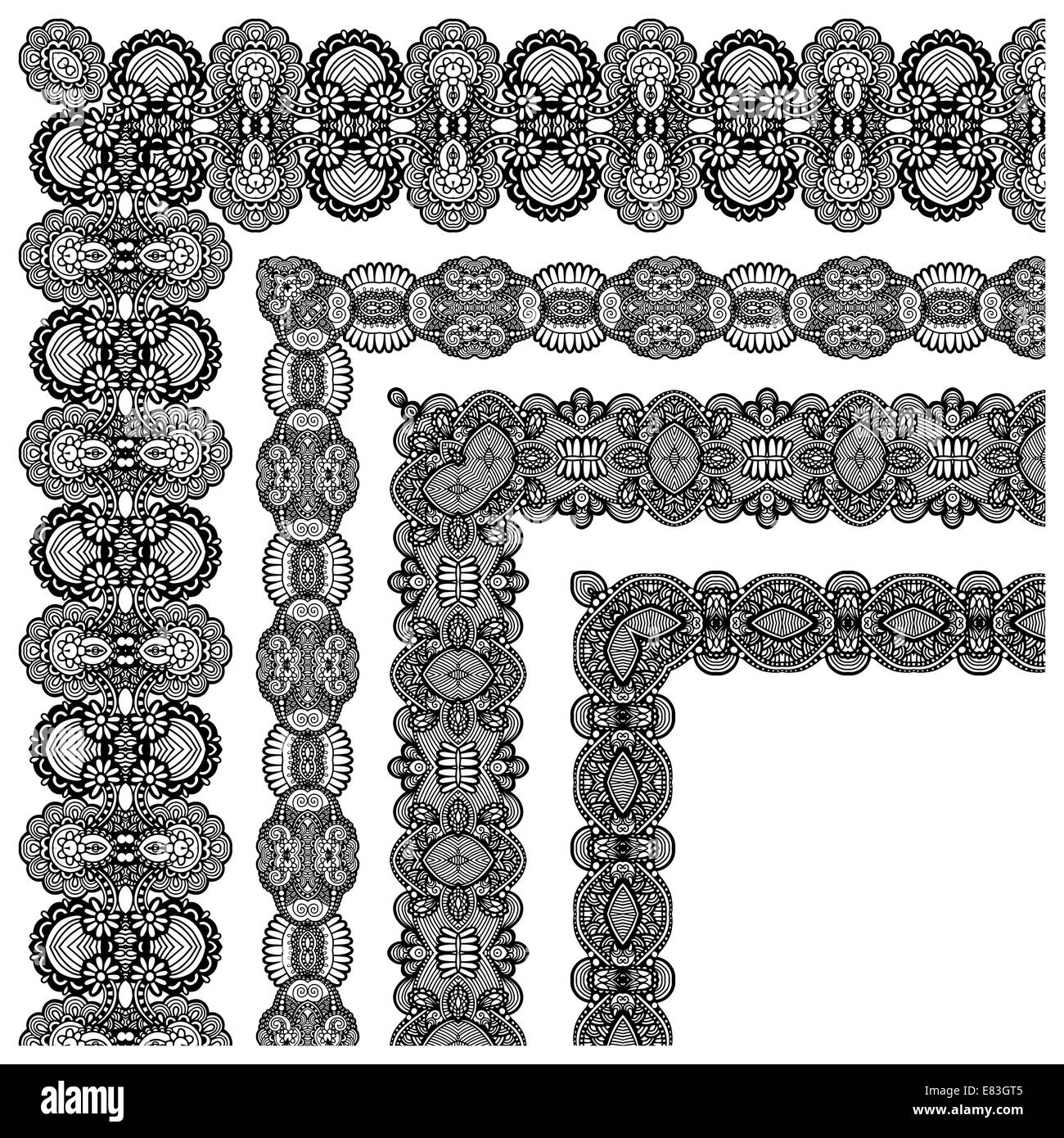 collection of ornamental floral vintage frame design Stock Photo - Alamy