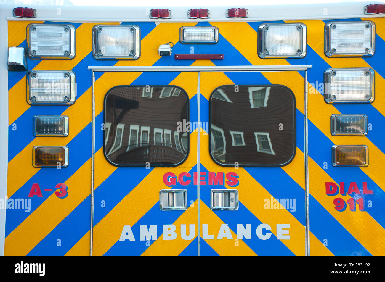 Ambulance back door Stock Photo