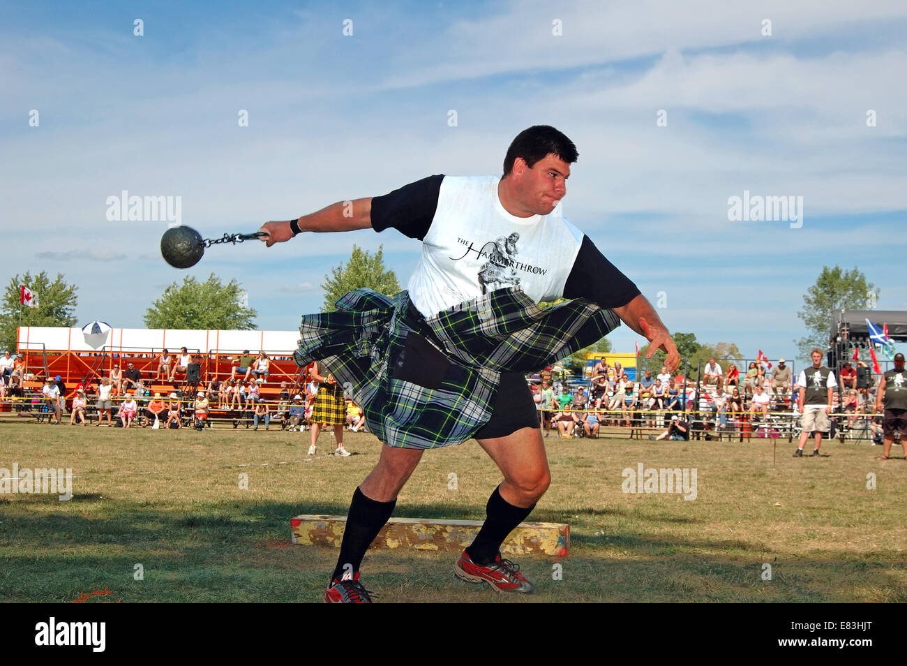 Hammer throw, Highland games Stock Photo