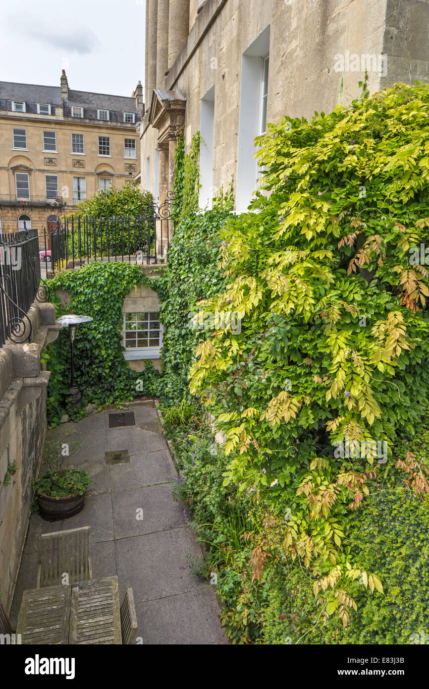 A typical basement apartment in the City of Bath, Somerset, England, UK Stock Photo