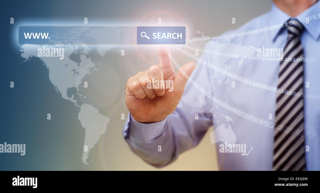 Internet global communications search Stock Photo