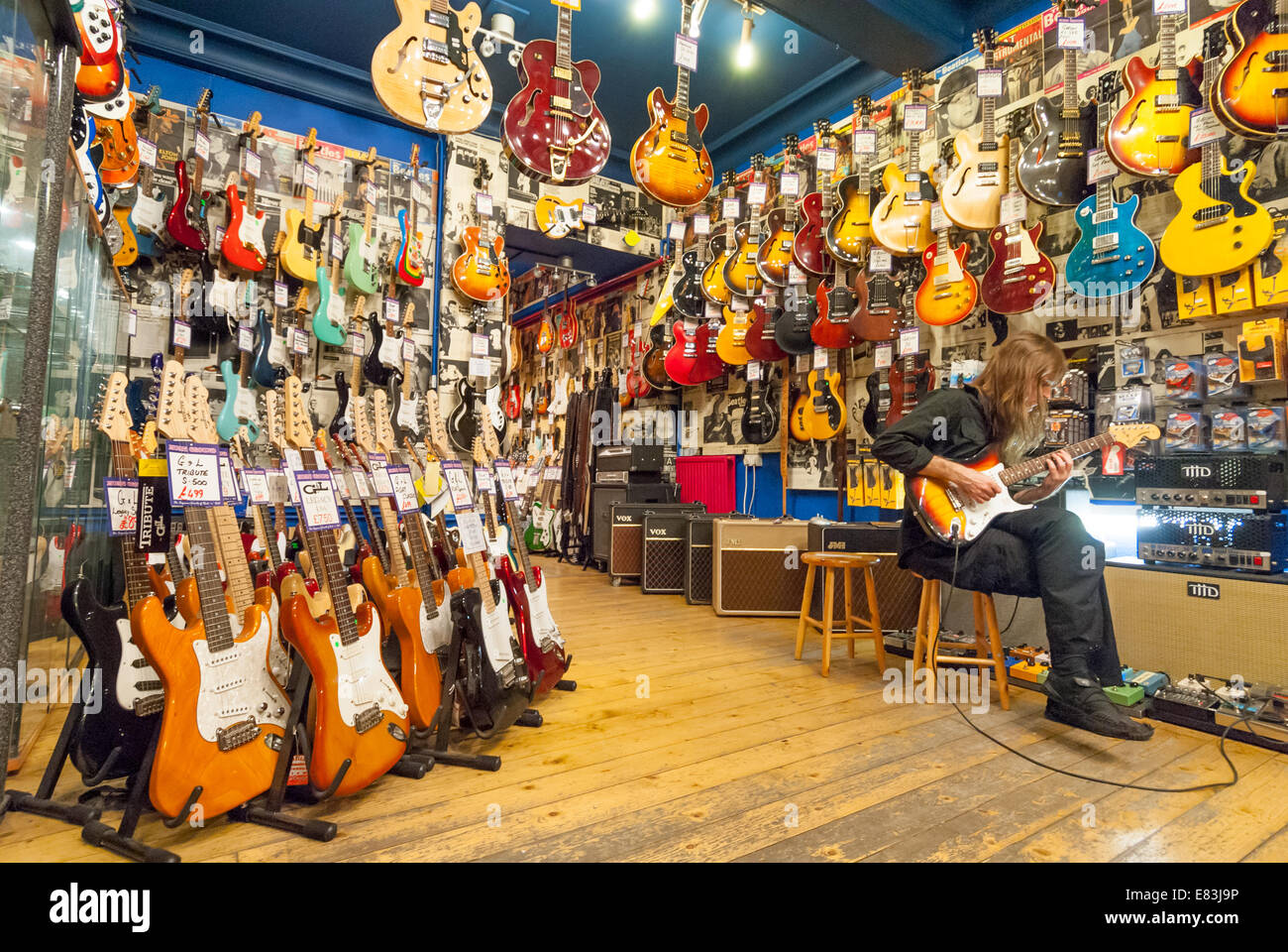Denmark street guitar hi-res stock photography and images - Alamy