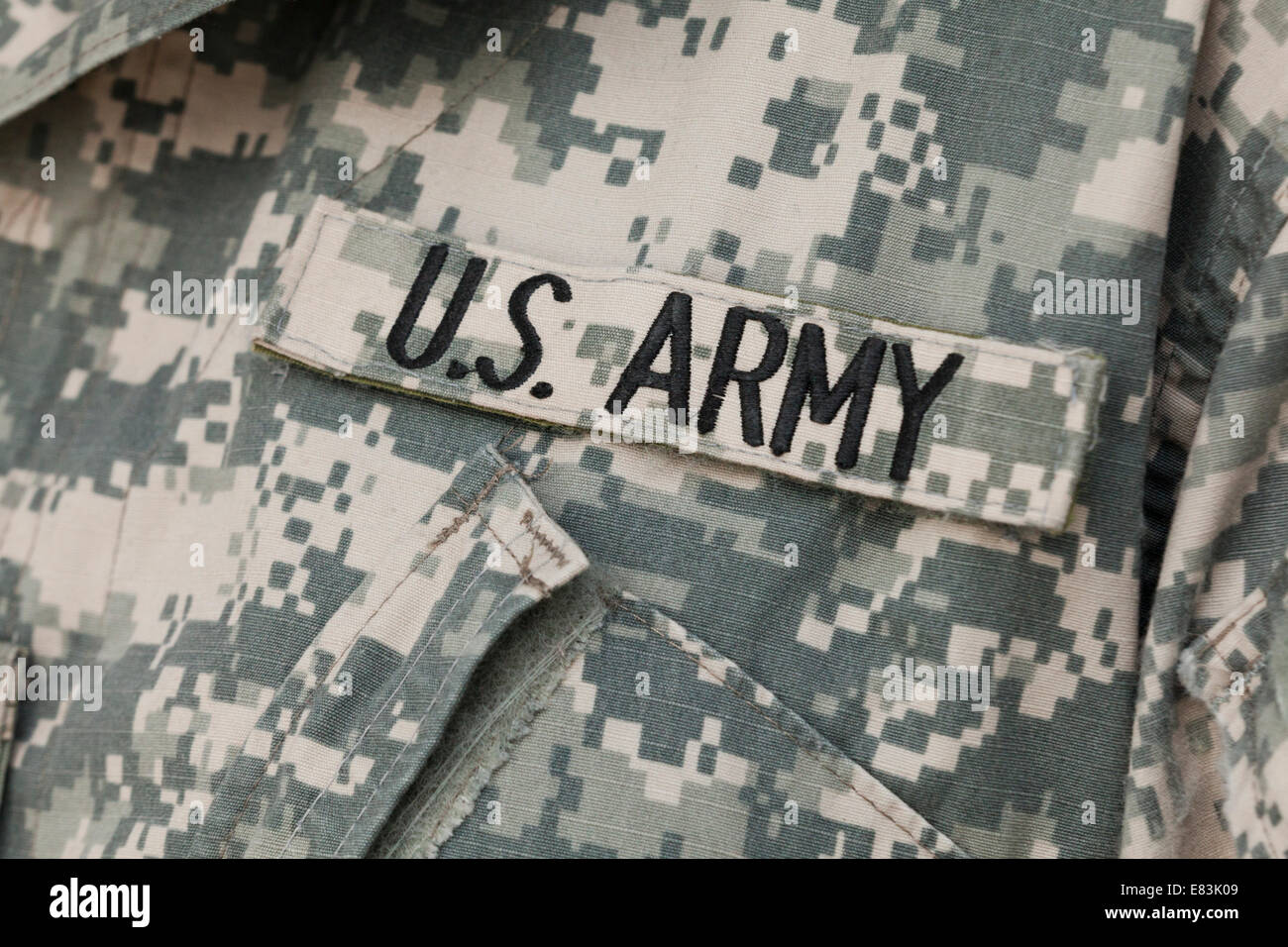 US Army tape on combat uniform - USA Stock Photo