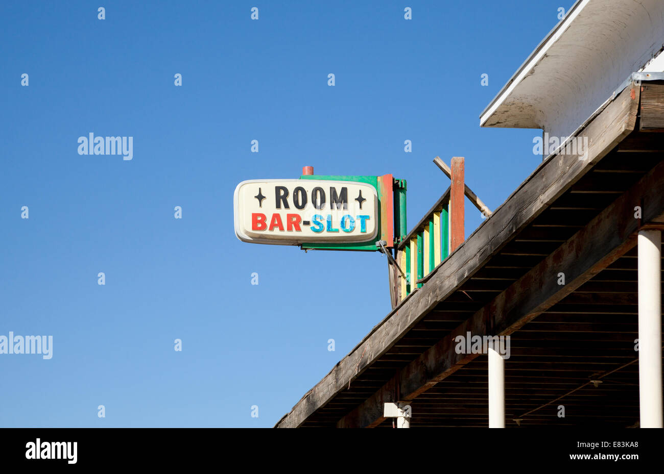 Old casino sign at McDermott, NV, 2014. Stock Photo