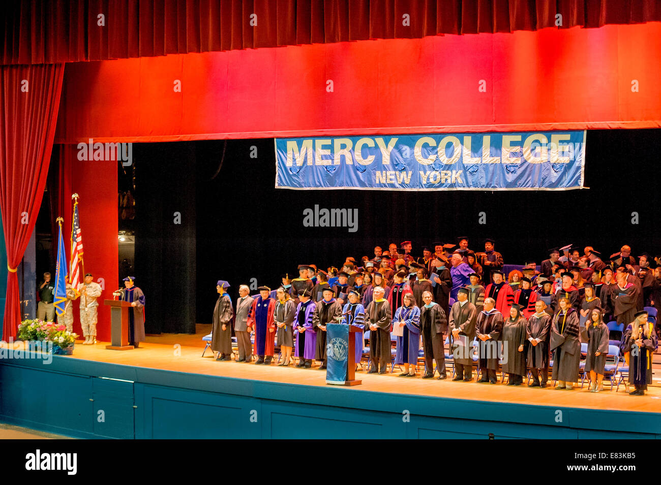A graduation ceremony at a US college. Stock Photo