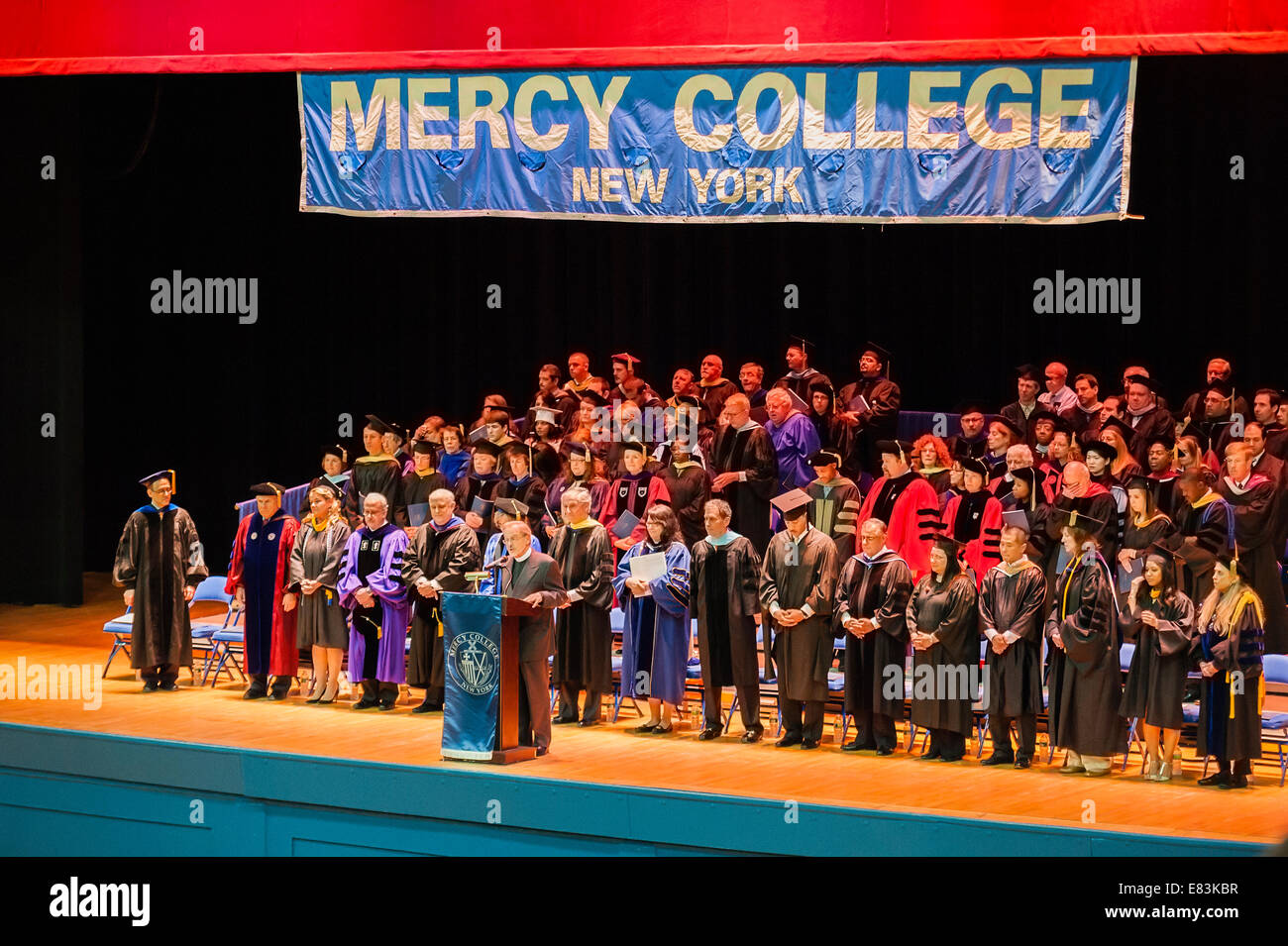 A graduation ceremony at a US college. Stock Photo