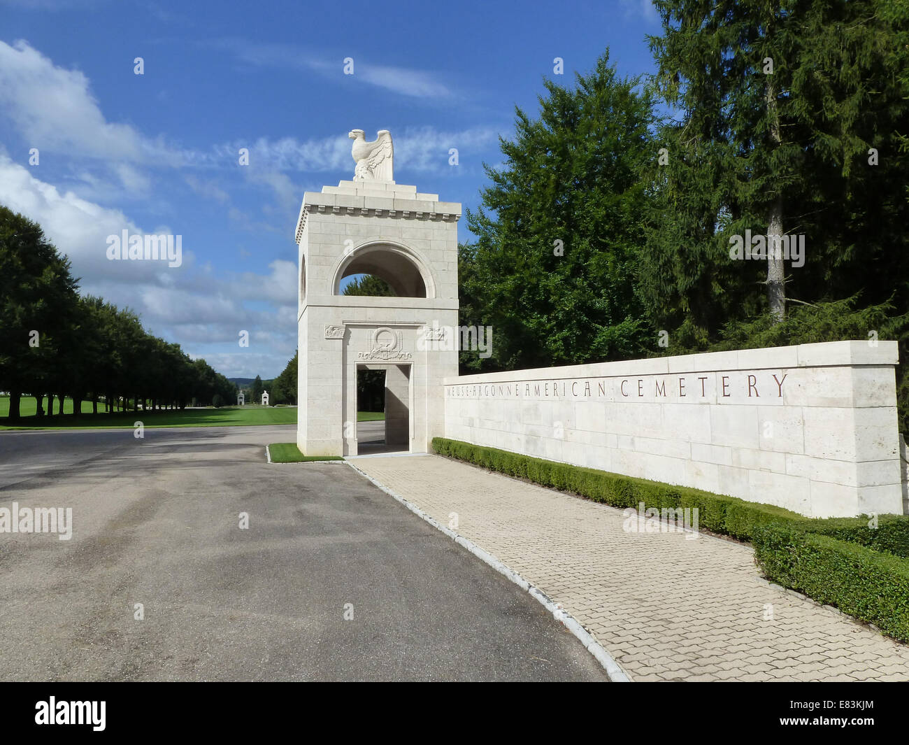 american military cemetary of ww2 in Montfaucon, Argonne, France Stock Photo