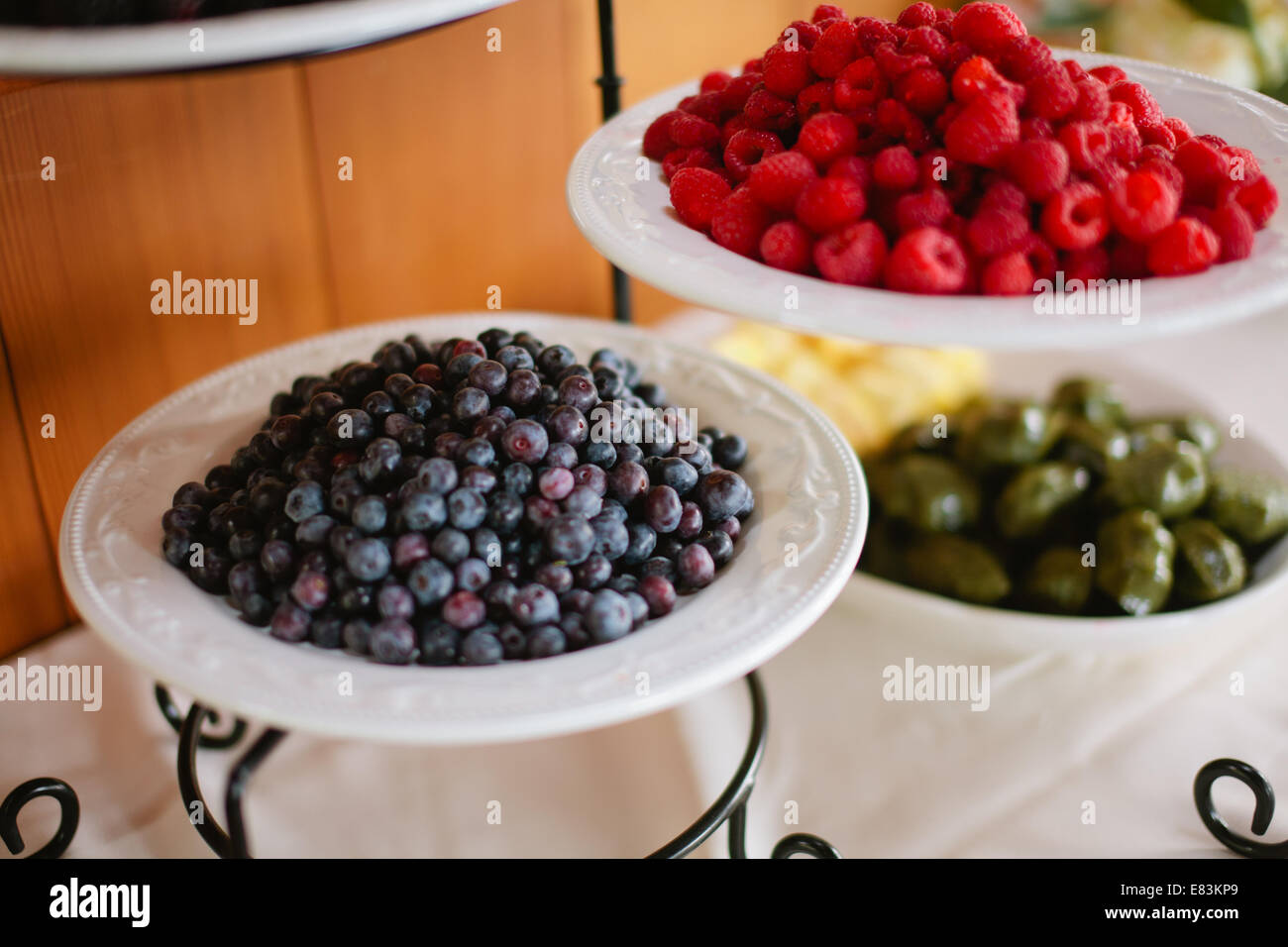 Blueberries and cranberries for a wedding banquet Stock Photo
