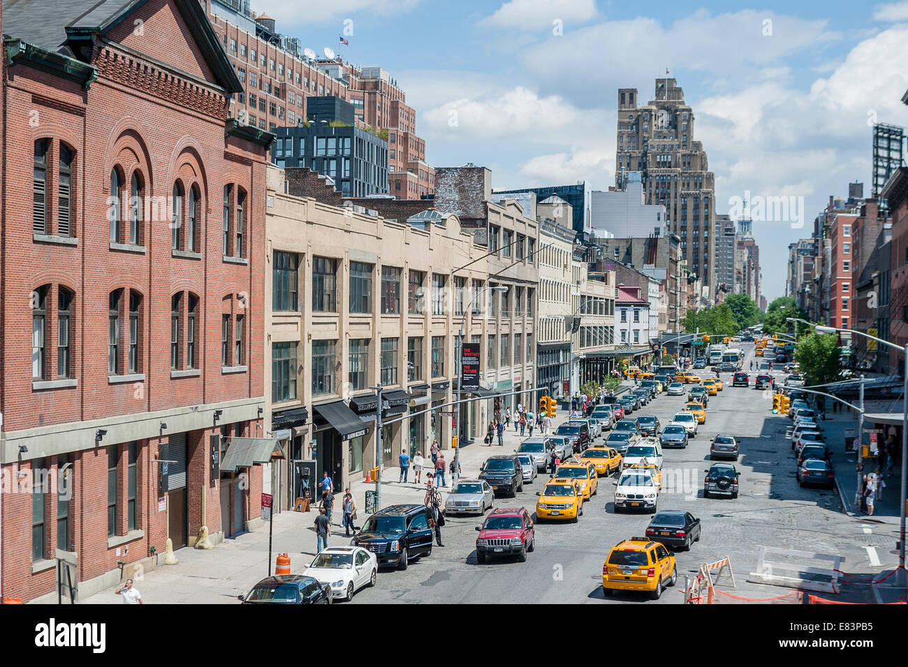 Cars and Cabs driving on 14th street in New York City Stock Photo Alamy