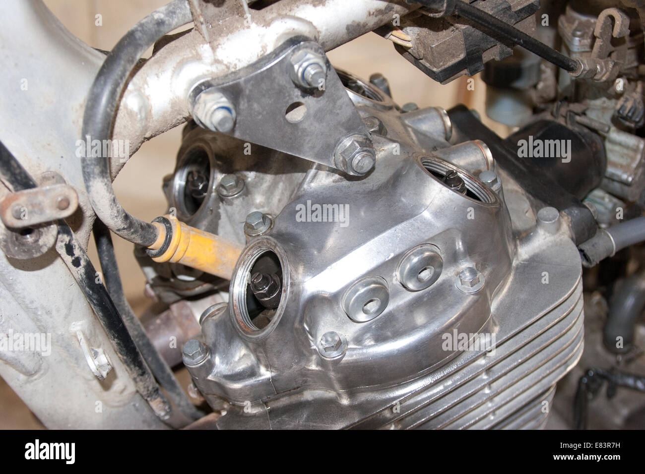 Motorcycle Maintenance tappets Stock Photo Alamy