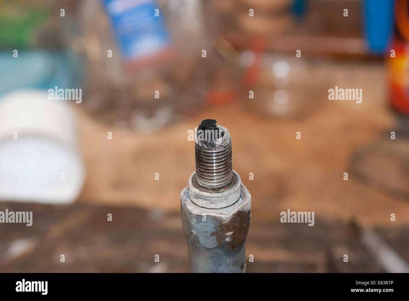 Motorcycle Maintenance spark plug Stock Photo Alamy