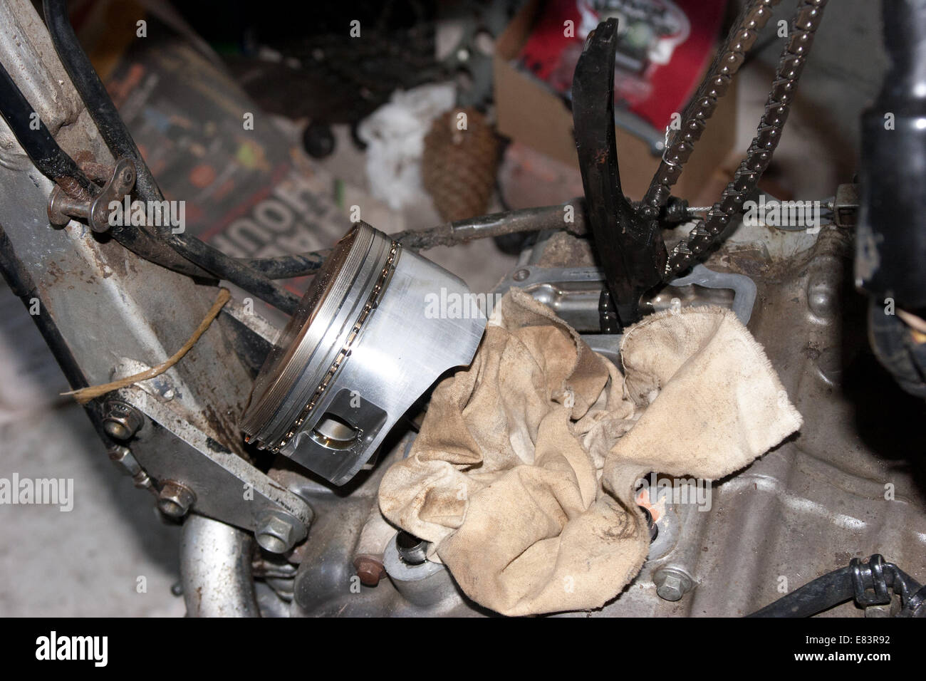 Motorcycle Maintenance piston Stock Photo Alamy