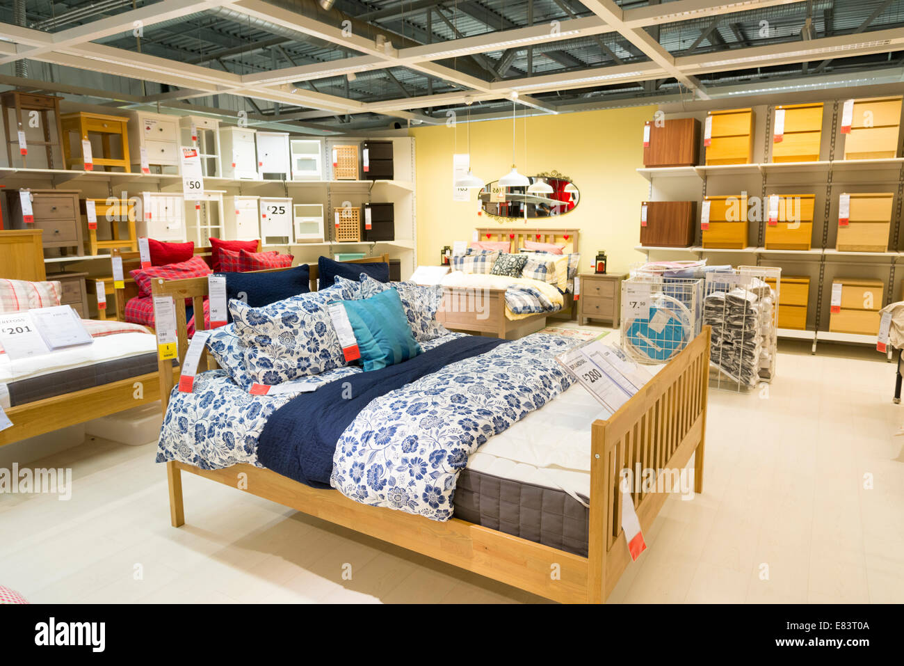 Beds and bedroom furniture in Ikea, London, England, UK Stock Photo Alamy