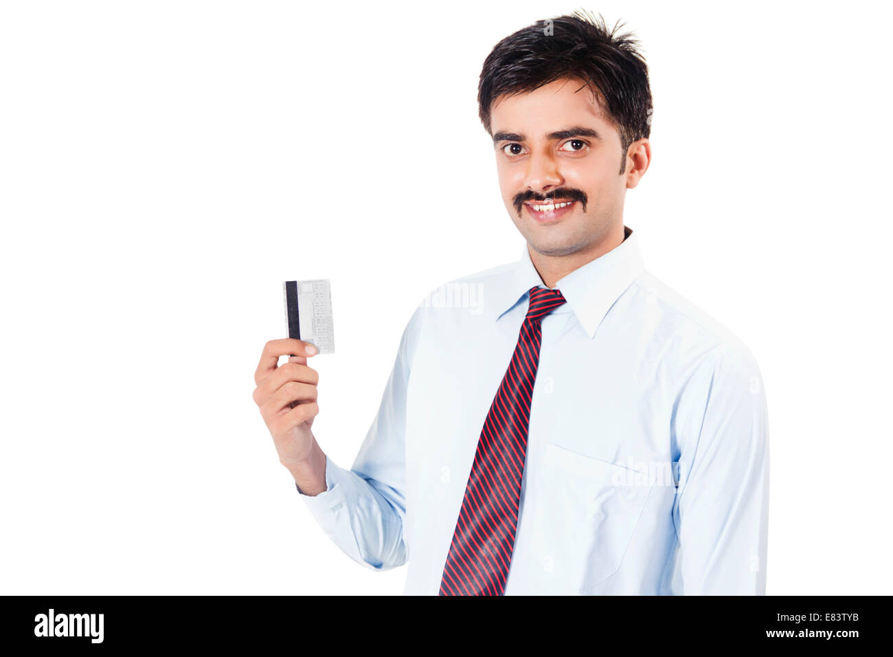 indian Business Man Showing Credit Card Stock Photo - Alamy