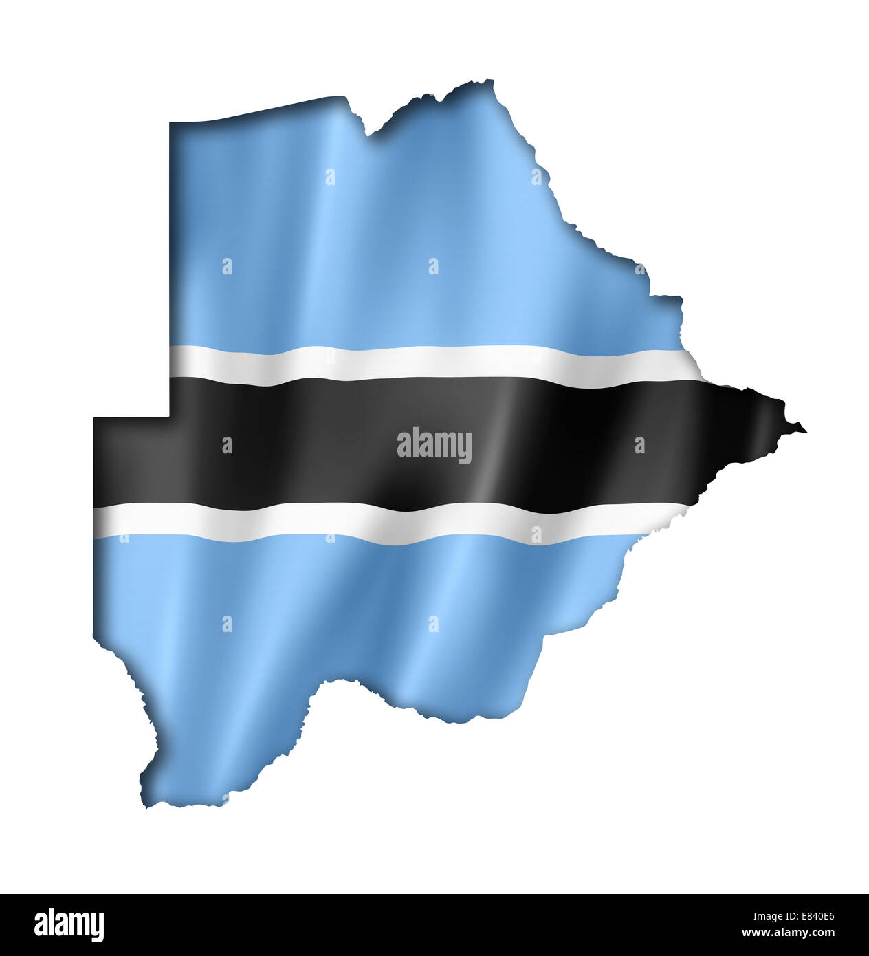 Botswana flag map, three dimensional render, isolated on white Stock ...