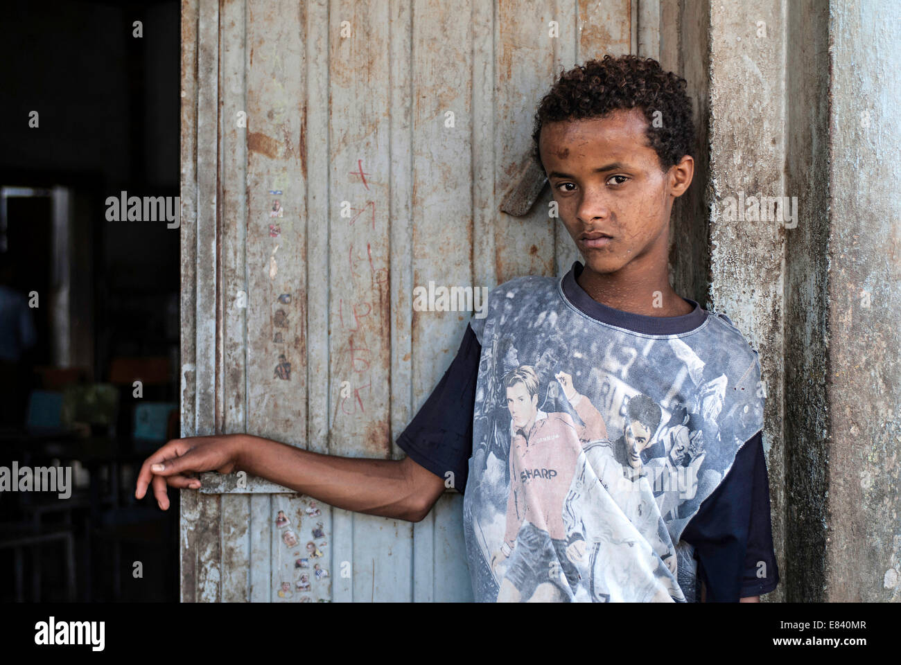 Boy on a market in Debark, Ethiopia Stock Photo