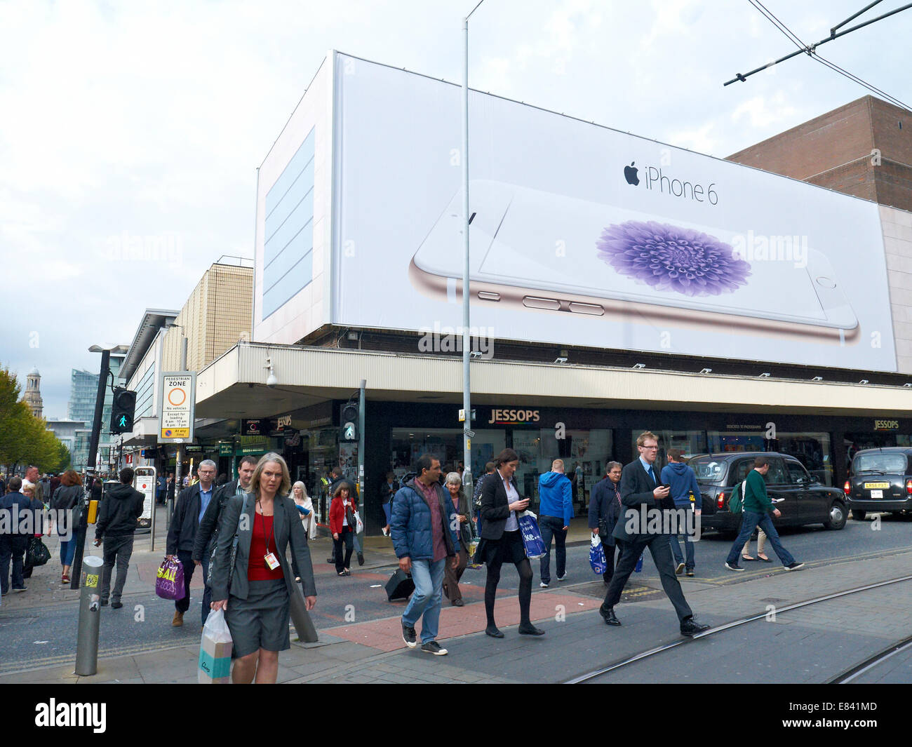 Apple iPhone 6 billboard in Manchester UK Stock Photo
