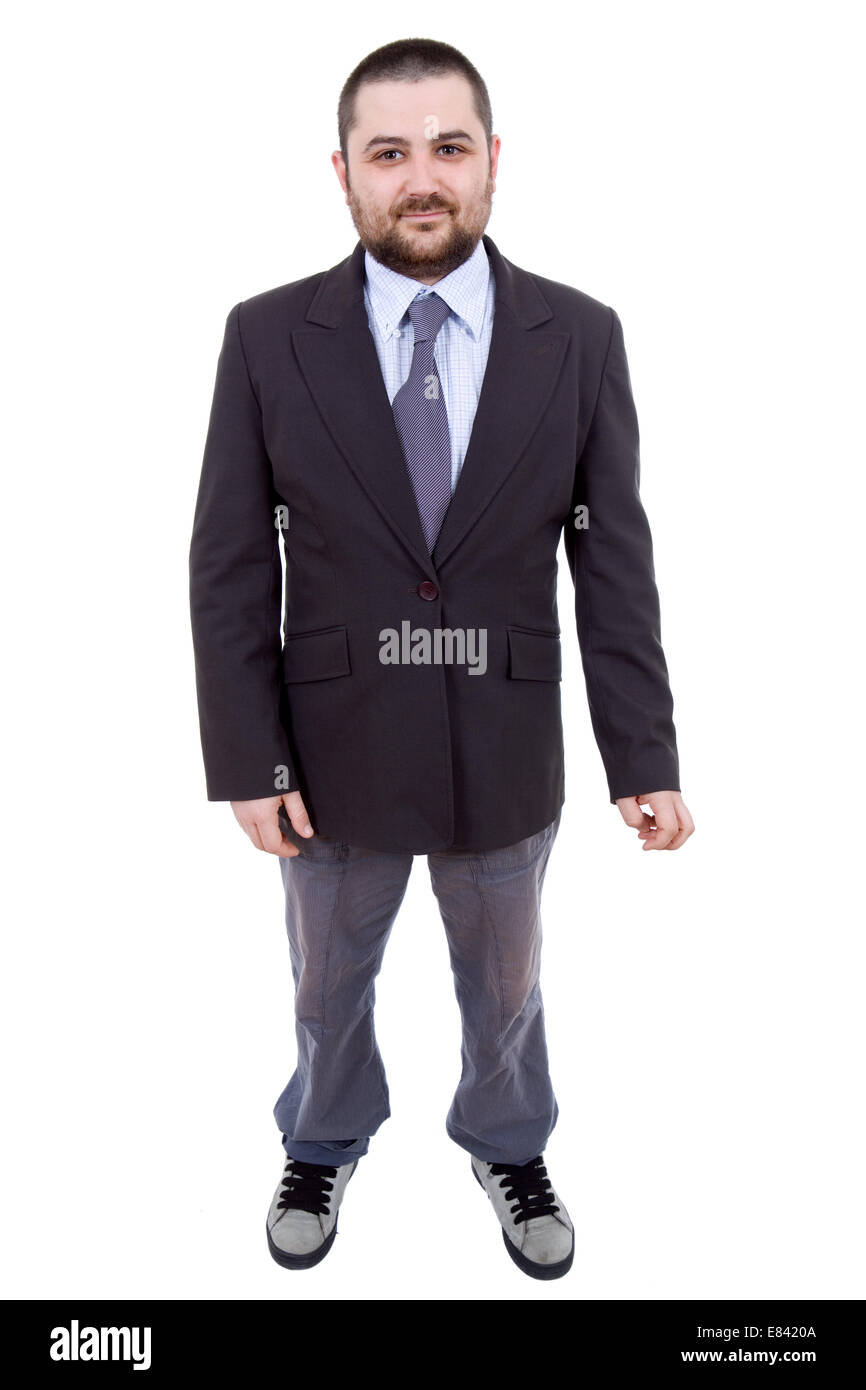 happy young businessman full length, isolated on white Stock Photo - Alamy