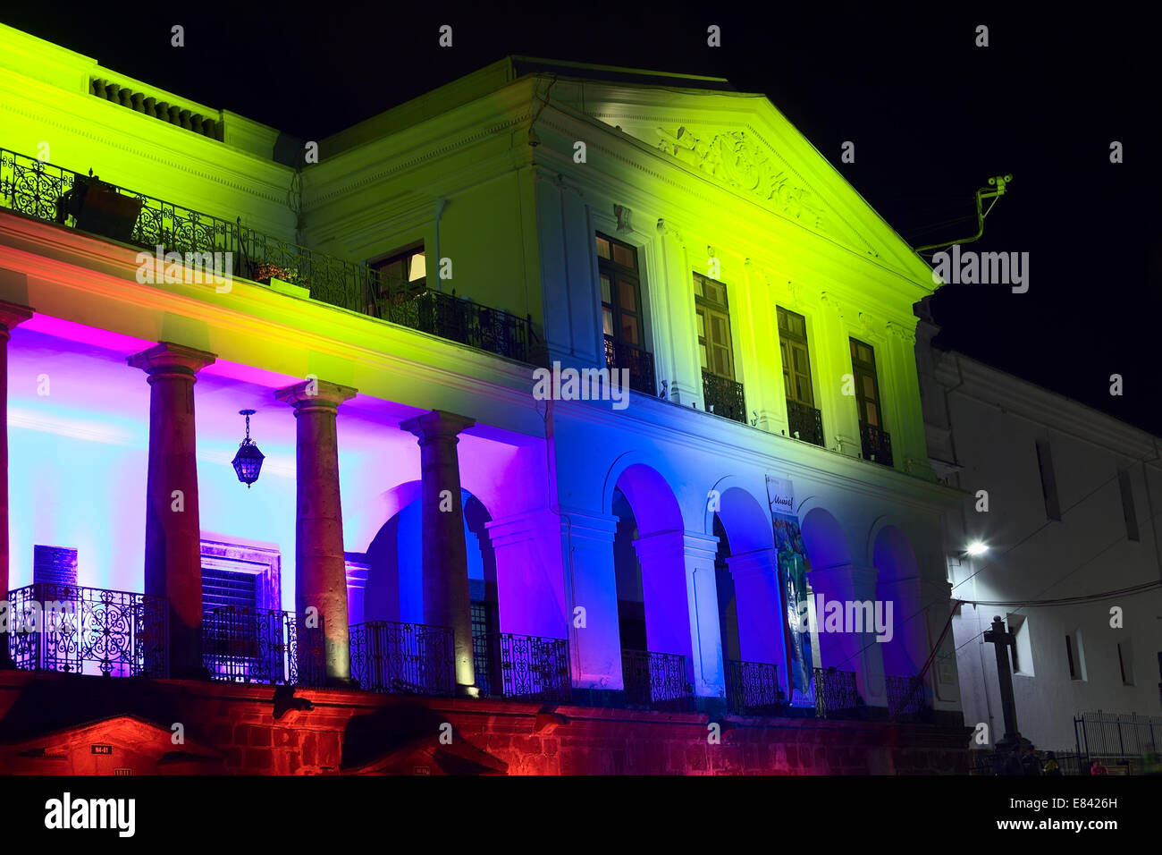 The Carondelet Palace (Presidential Palace) on Plaza Grande in the historic city center in Quito, Ecuador Stock Photo