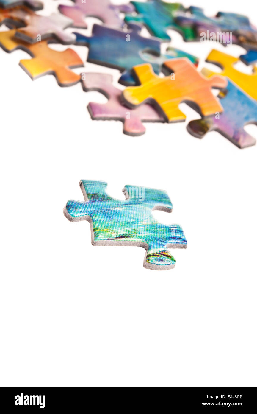 colorful jigsaw puzzle pieces Stock Photo