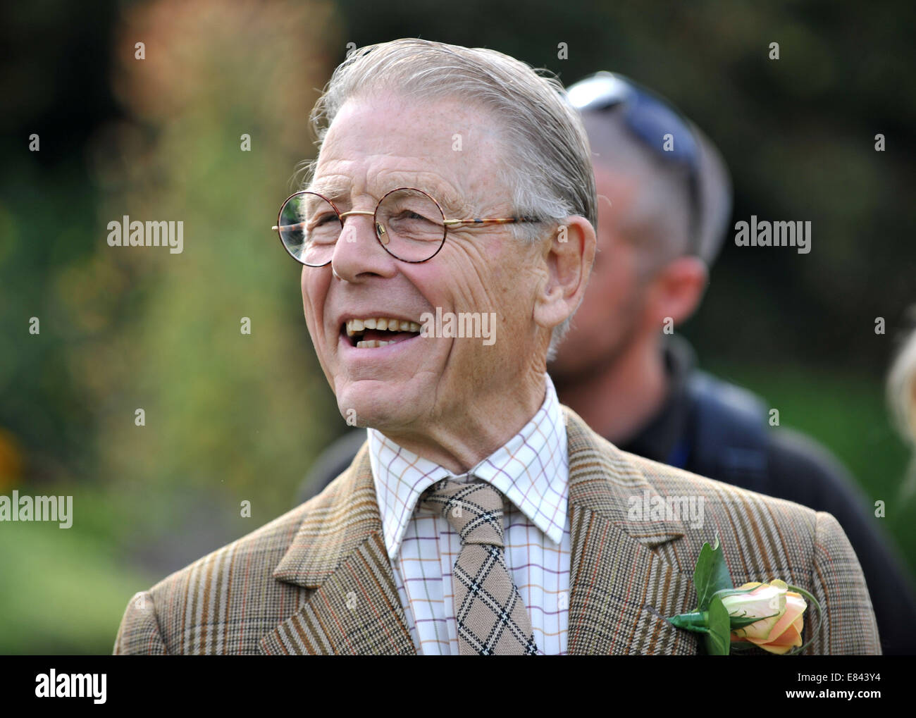 Dorset, UK. 29th Sep, 2014. Actor Edward Fox was joined by his wife and fellow actress Joanna David as they opened a set of new greenhouses at the Kingston Maurward Horticultural College in their home county of Dorset, Britain. Credit:  Dorset Media Service/Alamy Live News Stock Photo