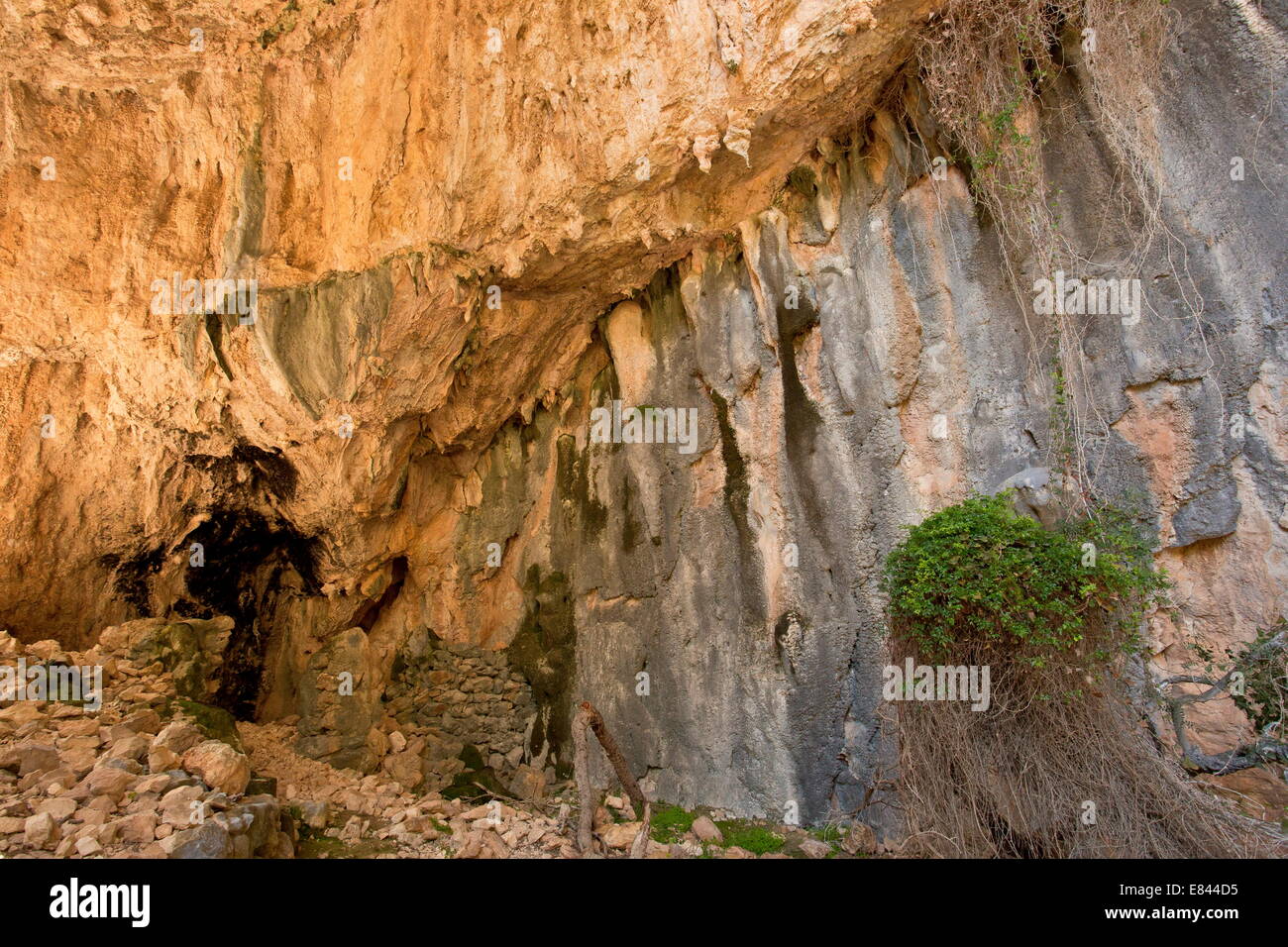 The ancient nuraghic mountain site of Tiscali,  Sardinia, Italy. Stock Photo