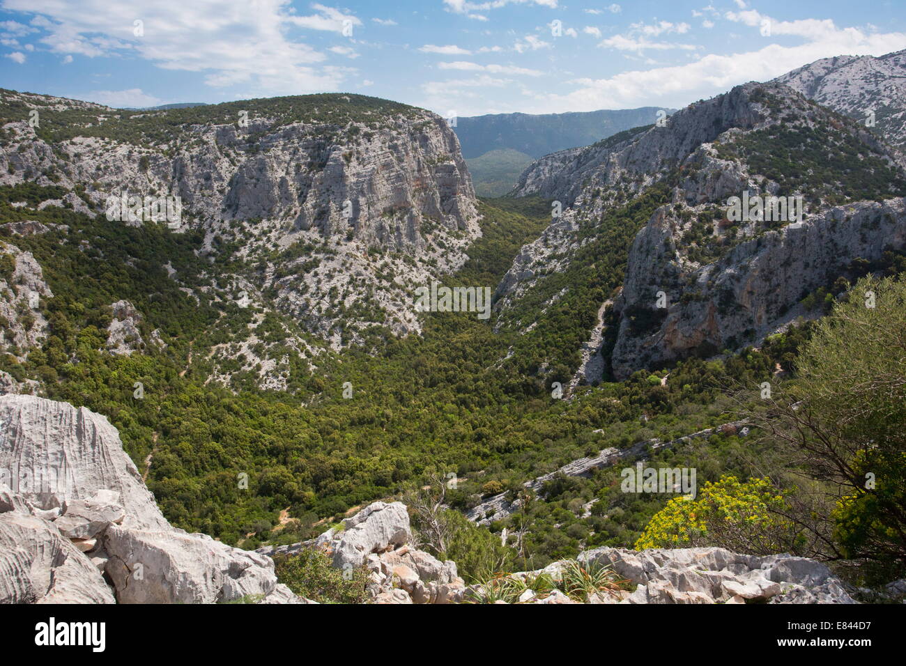 The limestone Supramonte Mountains, Gennargentu, Sardinia, Italy. Stock Photo