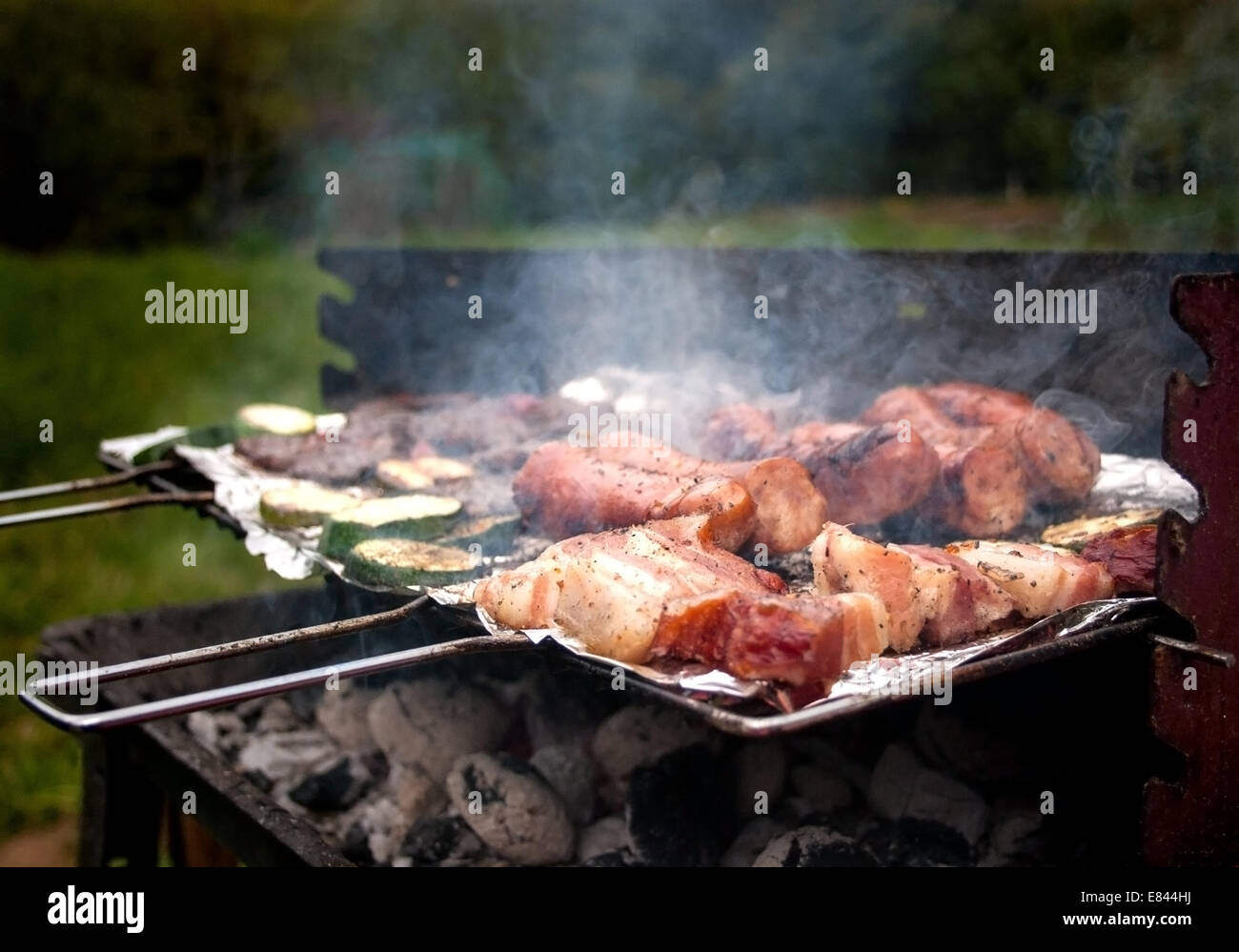 barbecue, grill, cooking outdoors Stock Photo