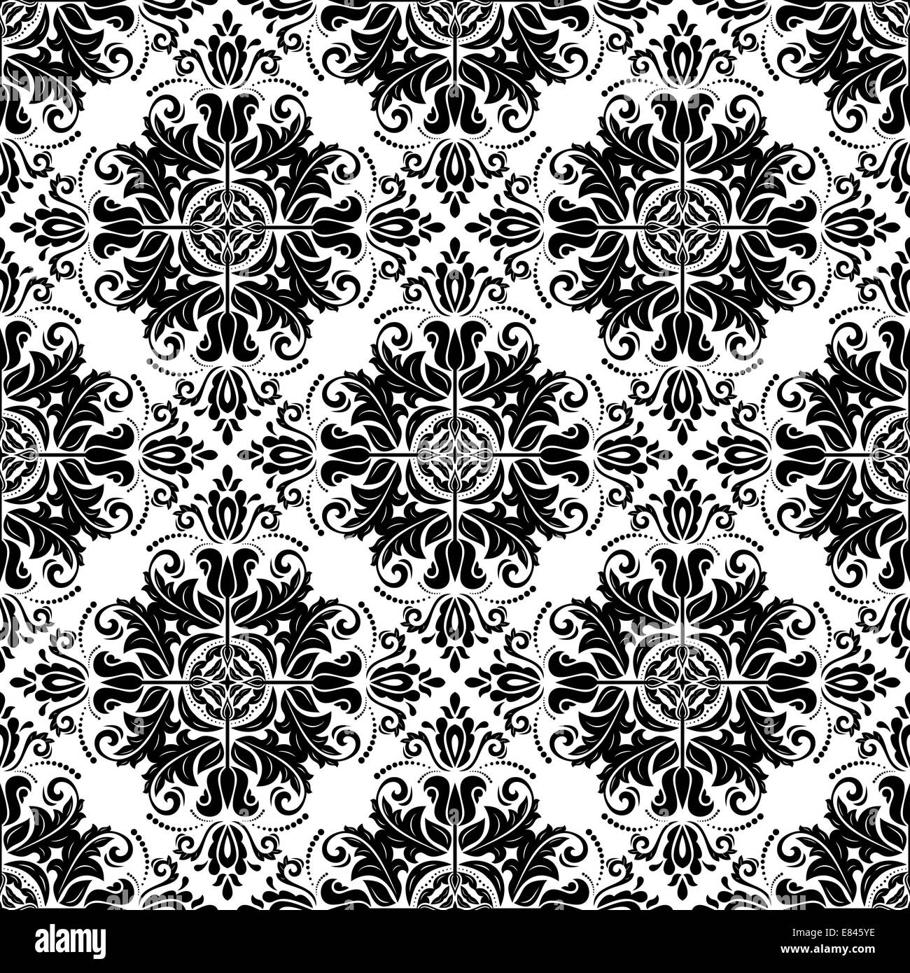 Floral vector oriental pattern with damask, arabesque and floral