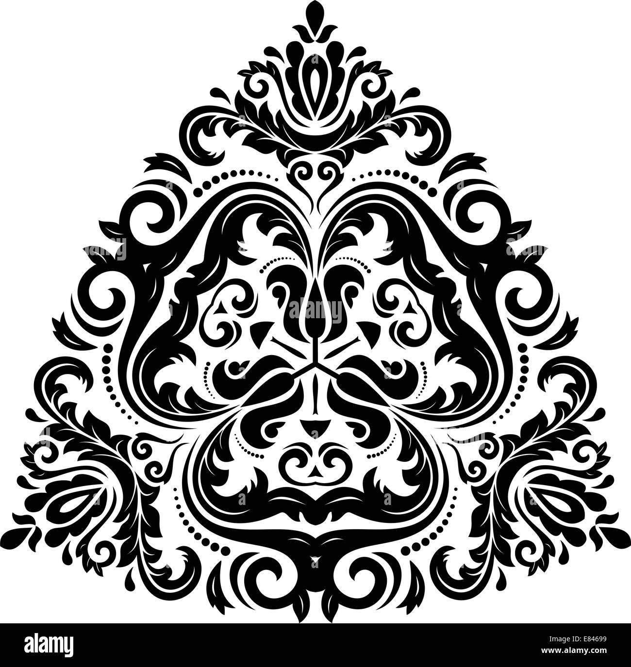 Orient vector ornamental round lace with damask and arabesque elements. Traditional ornament Stock Vector