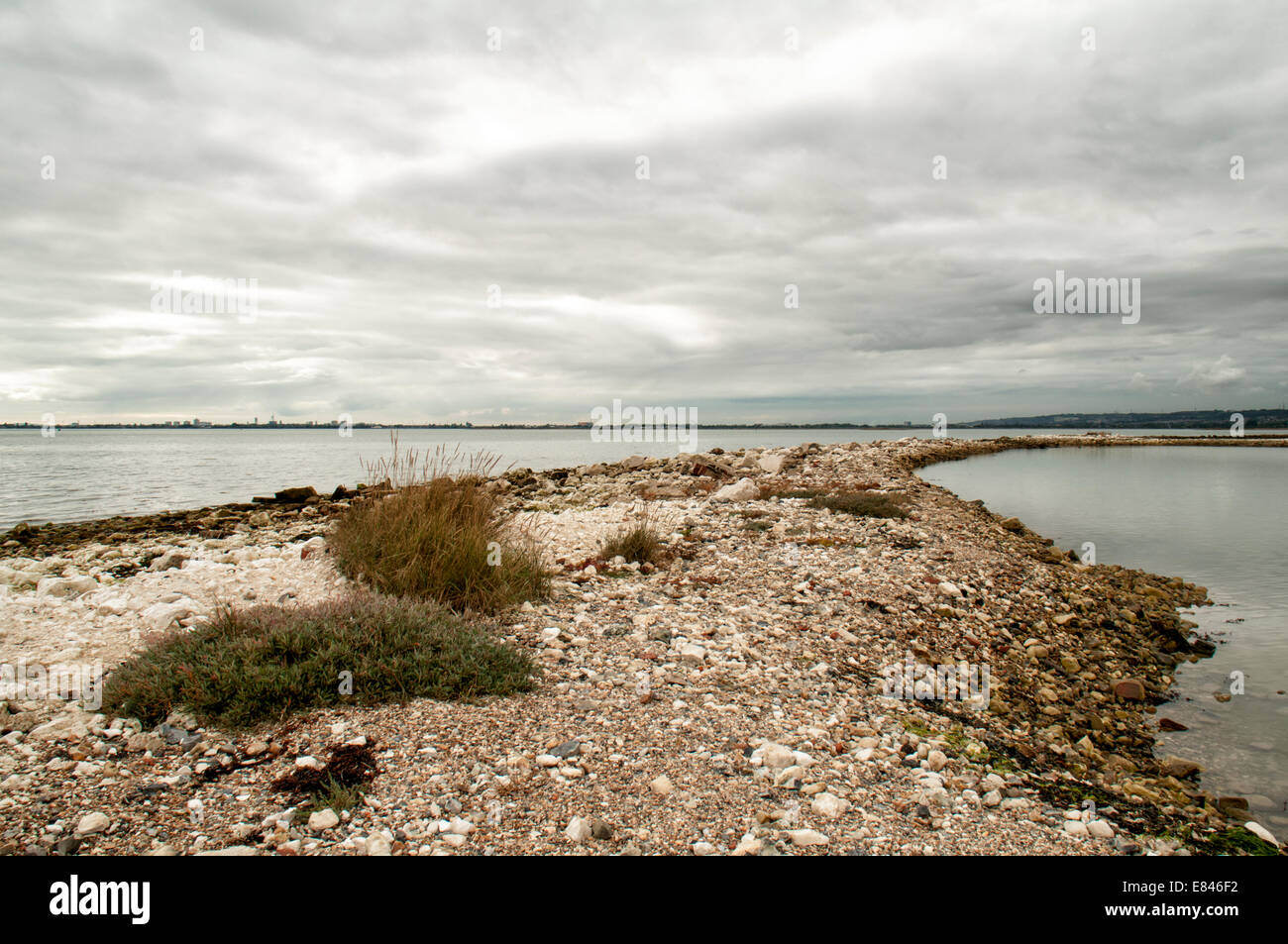 The Langstone Oysterbeds saline lagoon nature reserve for nesting birds Stock Photo