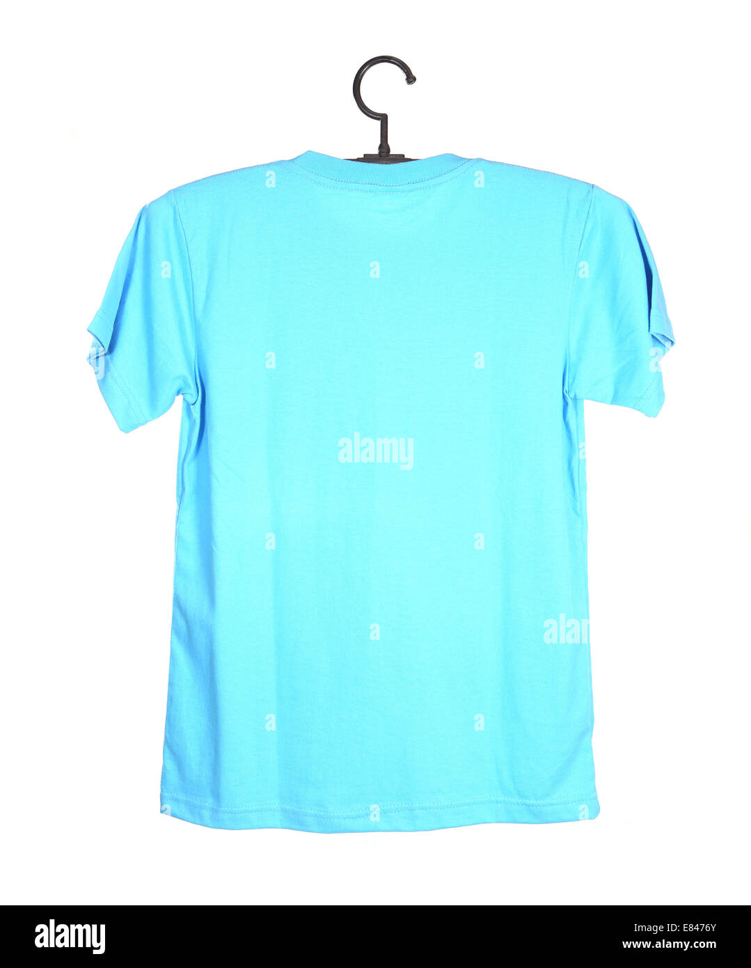 https://c8.alamy.com/comp/E8476Y/blue-t-shirt-template-on-hanger-back-side-isolated-on-white-background-E8476Y.jpg