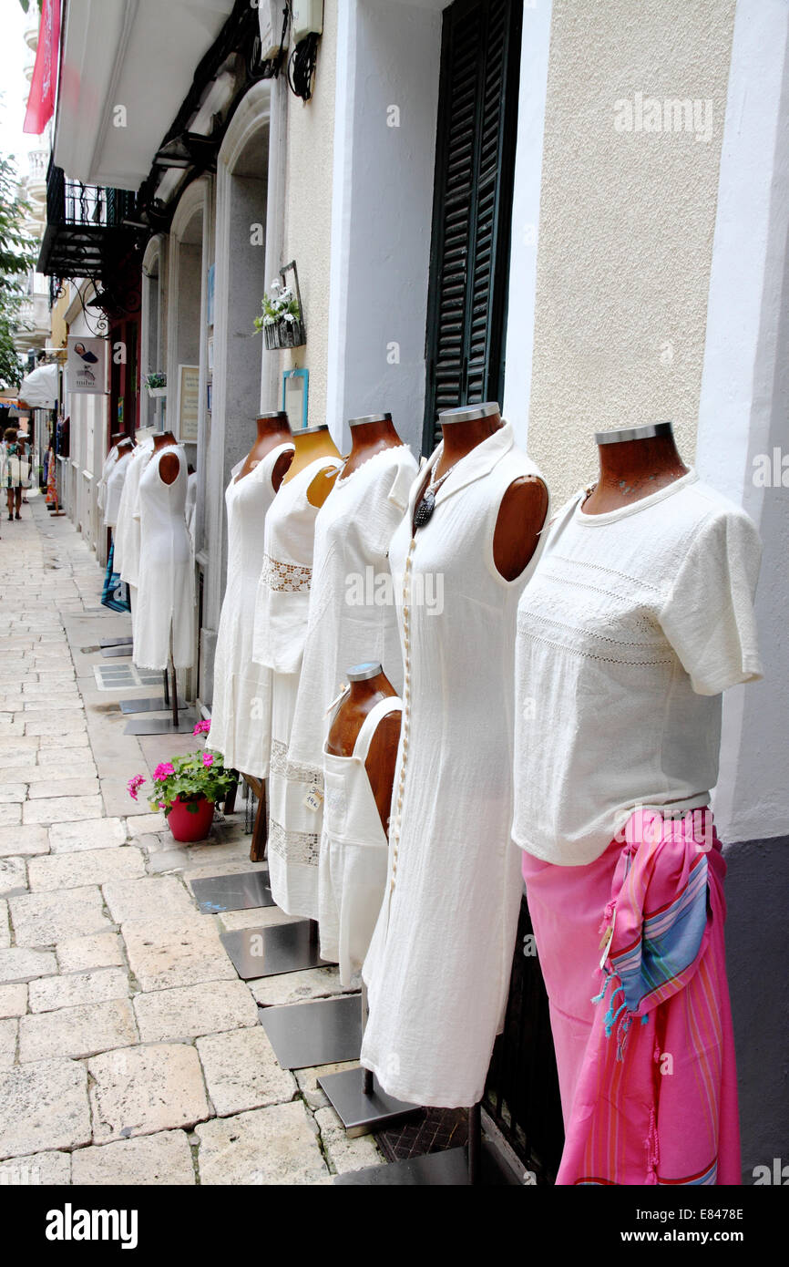 Manikins out side of dress shop in Mahon Menorca Stock Photo - Alamy