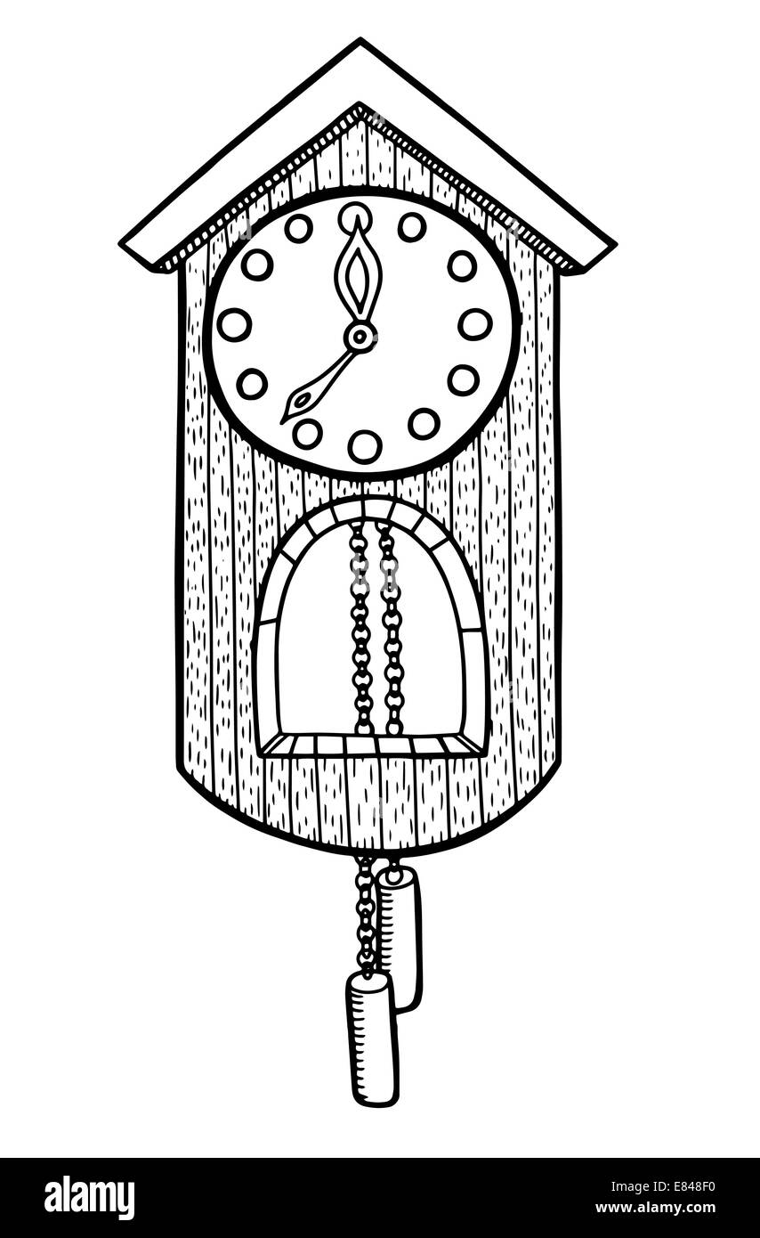 doodle clock vector illustration Stock Photo - Alamy