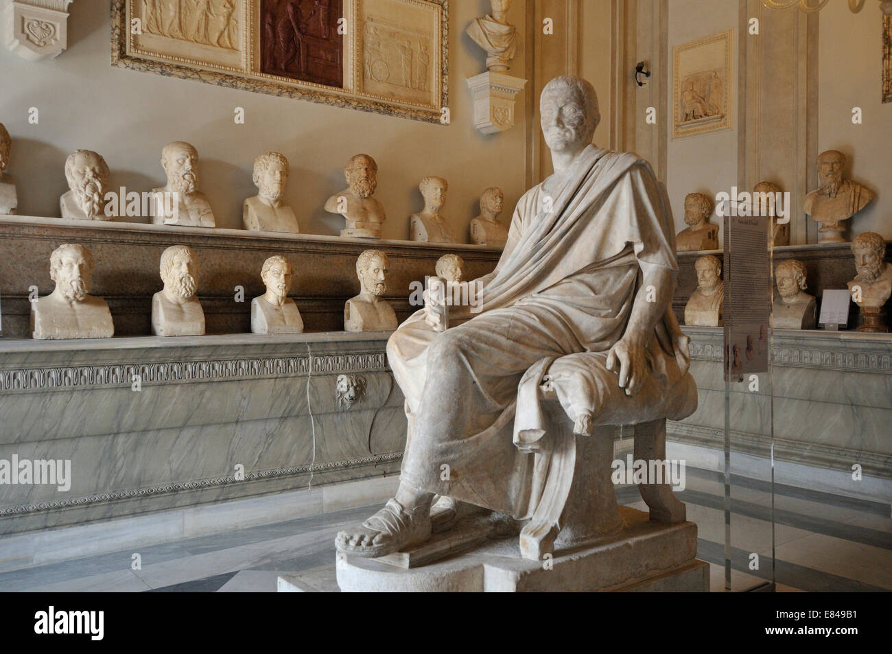 Capitoline Museums Musei Capitolini Rome Italy Hall of Philosophers Stock Photo