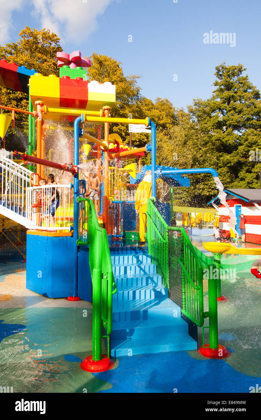 Drench Towers,Duplo Valley Splash & Play attraction at Legoland Windsor Resort, Windsor, Berkshire, England, United Kingdom Stock Photo