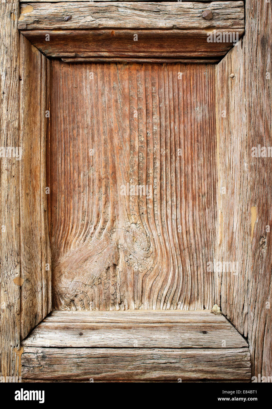 Detail of an old wooden door. Stock Photo