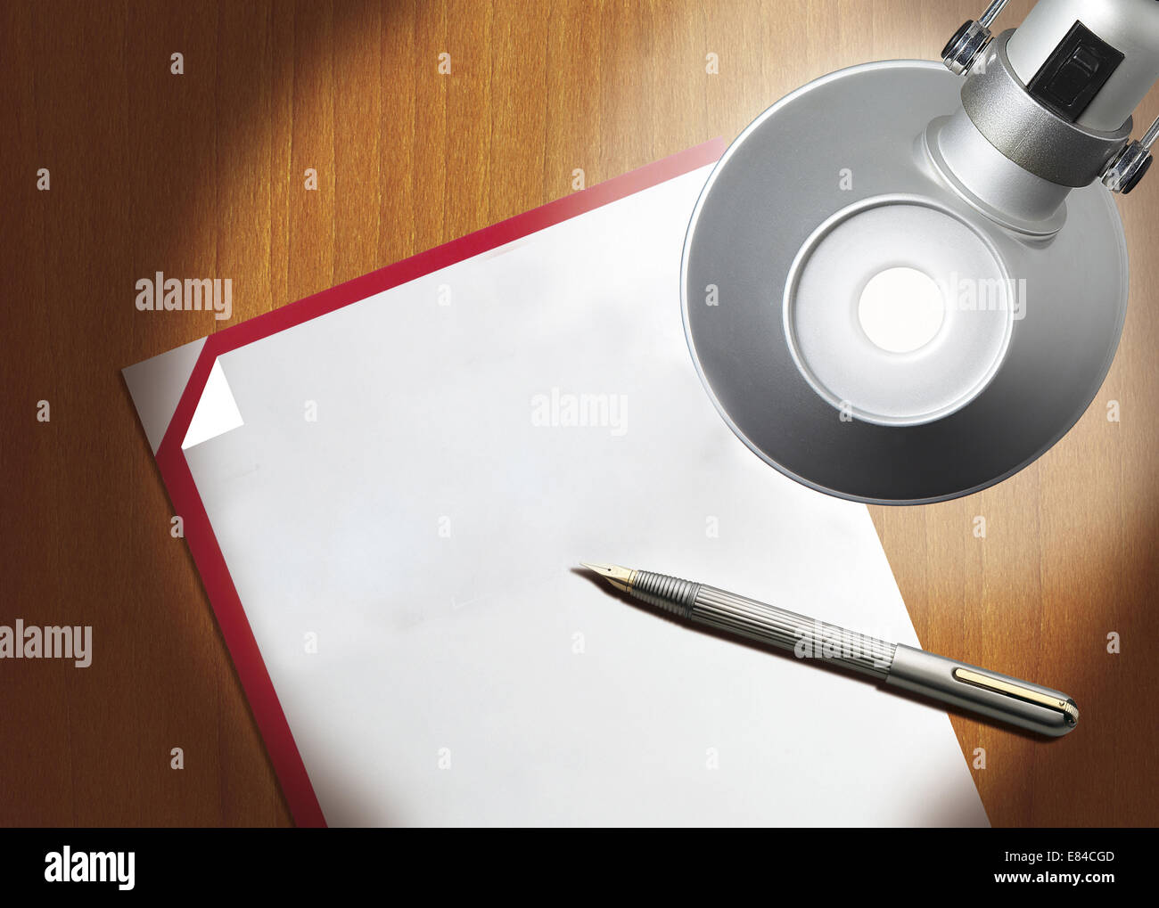 Desk lamp on a table Stock Photo